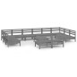 vidaXL Juego de muebles de jardín 13 piezas madera maciza de pino gris vidaXL Juego de muebles de jardín 13 piezas madera maciza de pino gris