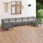 vidaXL Juego de muebles de jardín 7 piezas madera maciza de pino gris vidaXL Juego de muebles de jardín 7 piezas madera maciza de pino gris