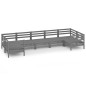 vidaXL Juego de muebles de jardín 7 piezas madera maciza de pino gris vidaXL Juego de muebles de jardín 7 piezas madera maciza de pino gris