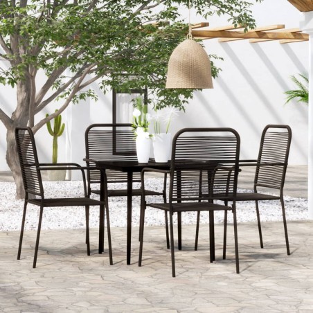 vidaXL Juego de comedor de jardín 5 piezas negro
