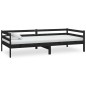 vidaXL Sofá cama con colchón madera de pino maciza negro 90x200 cm vidaXL Sofá cama con colchón madera de pino maciza negro 90x200 cm