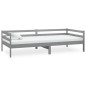 vidaXL Sofá cama con colchón madera de pino maciza gris 90x200 cm vidaXL Sofá cama con colchón madera de pino maciza gris 90x200 cm