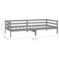 vidaXL Sofá cama con colchón madera de pino maciza gris 90x200 cm vidaXL Sofá cama con colchón madera de pino maciza gris 90x200 cm