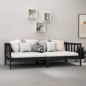 vidaXL Sofá cama con colchón madera de pino maciza negro 90x200 cm vidaXL Sofá cama con colchón madera de pino maciza negro 90x200 cm