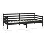 vidaXL Sofá cama con colchón madera de pino maciza negro 90x200 cm