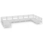 vidaXL Juego de muebles de jardín 10 piezas madera maciza pino blanco vidaXL Juego de muebles de jardín 10 piezas madera maciza pino blanco