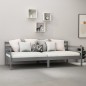 vidaXL Sofá cama con colchón madera de pino maciza gris 90x200 cm vidaXL Sofá cama con colchón madera de pino maciza gris 90x200 cm