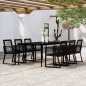 vidaXL Juego de comedor de jardín 7 piezas negro vidaXL Juego de comedor de jardín 7 piezas negro