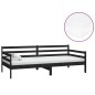 vidaXL Sofá cama con colchón madera de pino maciza negro 90x200 cm vidaXL Sofá cama con colchón madera de pino maciza negro 90x200 cm