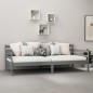vidaXL Sofá cama con colchón madera de pino maciza gris 90x200 cm vidaXL Sofá cama con colchón madera de pino maciza gris 90x200 cm