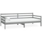vidaXL Sofá cama con colchón madera de pino maciza gris 90x200 cm vidaXL Sofá cama con colchón madera de pino maciza gris 90x200 cm