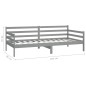 vidaXL Sofá cama con colchón madera de pino maciza gris 90x200 cm vidaXL Sofá cama con colchón madera de pino maciza gris 90x200 cm
