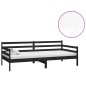 vidaXL Sofá cama con colchón madera de pino maciza negro 90x200 cm vidaXL Sofá cama con colchón madera de pino maciza negro 90x200 cm