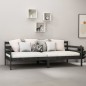 vidaXL Sofá cama con colchón madera de pino maciza negro 90x200 cm vidaXL Sofá cama con colchón madera de pino maciza negro 90x200 cm