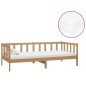 vidaXL Sofá cama y colchón madera pino maciza marrón miel 90x200 cm vidaXL Sofá cama y colchón madera pino maciza marrón miel 90x200 cm