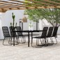 vidaXL Juego de comedor para jardín 7 piezas negro vidaXL Juego de comedor para jardín 7 piezas negro