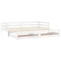 vidaXL Sofá cama extraíble madera maciza de pino blanco 2x(90x200) cm