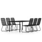 vidaXL Juego de comedor para jardín 7 piezas negro vidaXL Juego de comedor para jardín 7 piezas negro