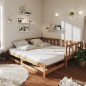 vidaXL Sofá cama extraíble madera maciza de pino miel 2x(90x200) cm