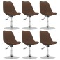 vidaXL Sillas de comedor giratorias 6 unidades tela marrón vidaXL Sillas de comedor giratorias 6 unidades tela marrón