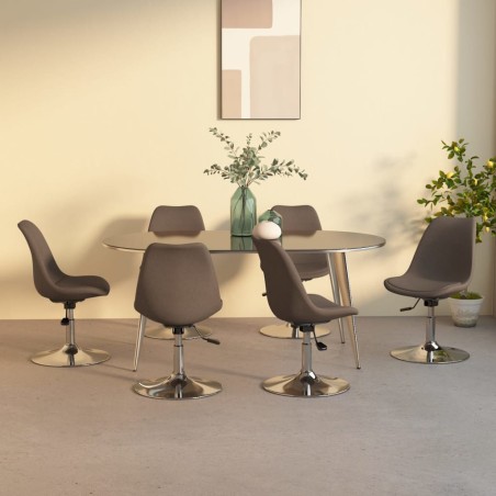 vidaXL Sillas de comedor giratorias 6 unidades tela color gris taupe