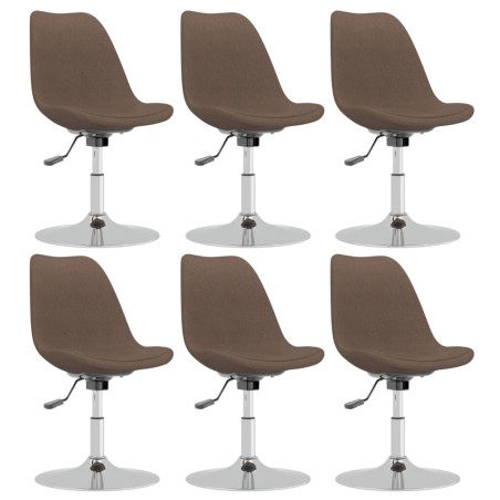 vidaXL Sillas de comedor giratorias 6 unidades tela color gris taupe