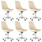 vidaXL Sillas de comedor giratorias 6 unidades tela crema