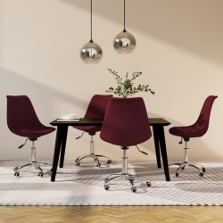 vidaXL Sillas de comedor giratorias 4 unidades tela morada