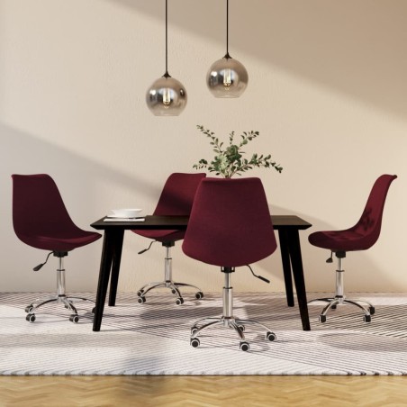 vidaXL Sillas de comedor giratorias 4 unidades tela morada