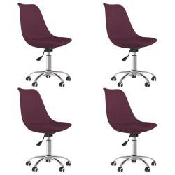 vidaXL Sillas de comedor giratorias 4 unidades tela morada