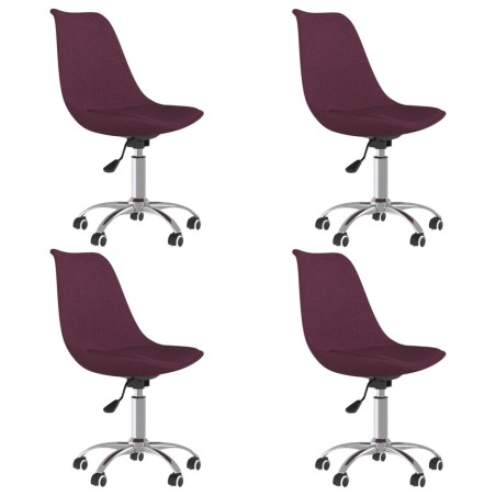 vidaXL Sillas de comedor giratorias 4 unidades tela morada