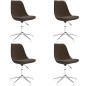 vidaXL Sillas de comedor giratorias 4 unidades tela marrón oscuro vidaXL Sillas de comedor giratorias 4 unidades tela marrón oscuro