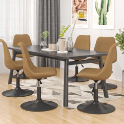 vidaXL Silla de comedor giratoria 6 uds terciopelo marrón