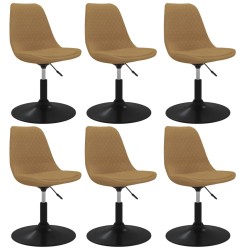 vidaXL Silla de comedor giratoria 6 uds terciopelo marrón