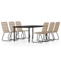 vidaXL Juego de comedor para jardín 7 piezas color roble