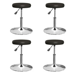 vidaXL Sillas de comedor 4 unidades cuero sintético negro