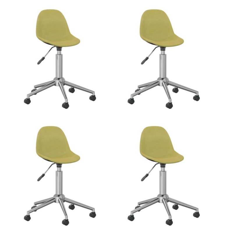 vidaXL Sillas de comedor giratorias 4 unidades tela verde vidaXL Sillas de comedor giratorias 4 unidades tela verde