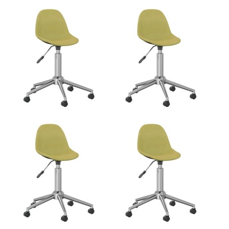 vidaXL Sillas de comedor giratorias 4 unidades tela verde