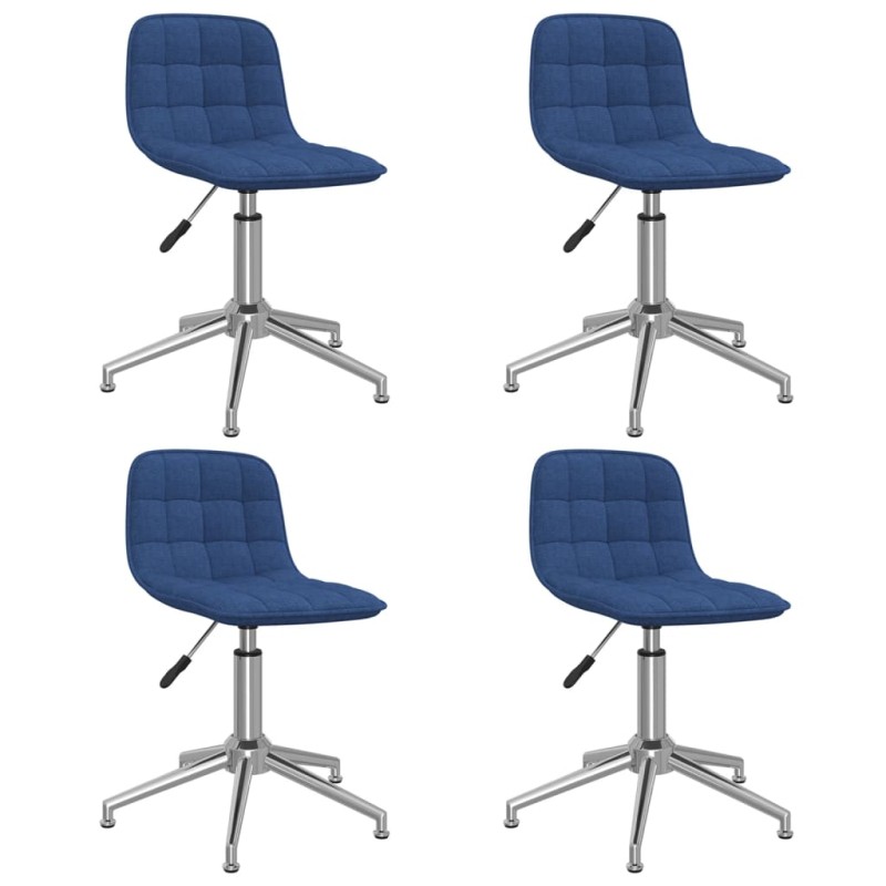 vidaXL Sillas de comedor giratorias 4 unidades tela azul vidaXL Sillas de comedor giratorias 4 unidades tela azul
