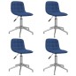 vidaXL Sillas de comedor giratorias 4 unidades tela azul vidaXL Sillas de comedor giratorias 4 unidades tela azul