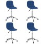 vidaXL Sillas de comedor giratorias 4 unidades tela azul vidaXL Sillas de comedor giratorias 4 unidades tela azul