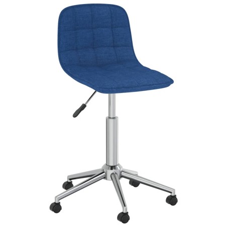 vidaXL Sillas de comedor giratorias 4 unidades tela azul