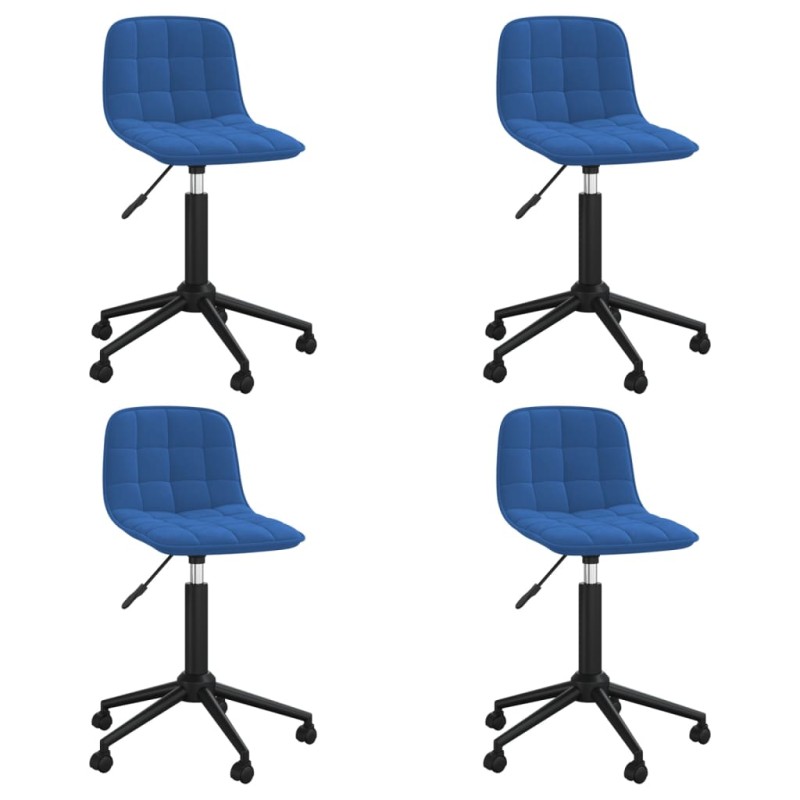 vidaXL Sillas de comedor giratorias 4 uds terciopelo azul