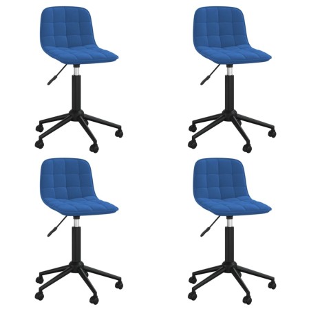 vidaXL Sillas de comedor giratorias 4 uds terciopelo azul