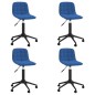 vidaXL Sillas de comedor giratorias 4 uds terciopelo azul