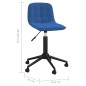 vidaXL Sillas de comedor giratorias 4 uds terciopelo azul