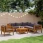 vidaXL Muebles de jardín 7 pzas cojines madera maciza de acacia vidaXL Muebles de jardín 7 pzas cojines madera maciza de acacia