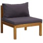 vidaXL Muebles de jardín 5 pzas cojines madera maciza de acacia 