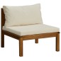 vidaXL Set de muebles de jardín 4 pzas con cojín crema acacia maciza vidaXL Set de muebles de jardín 4 pzas con cojín crema acacia maciza