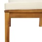 vidaXL Set de muebles de jardín 4 pzas con cojín crema acacia maciza vidaXL Set de muebles de jardín 4 pzas con cojín crema acacia maciza
